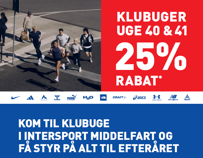 25% rabat i Intersport Middelfart